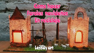 como hacer tus faroles navideños en reciclaje [upl. by Neoma90]