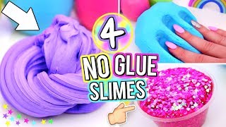 4 Easy DIY Slimes WITHOUT GLUE How To Make The BEST SLIME WITH NO GLUE [upl. by Nahtnoj]