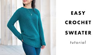 How to Crochet a Sweater  Weekend Snuggle Sweater Tutorial [upl. by Idihsar567]