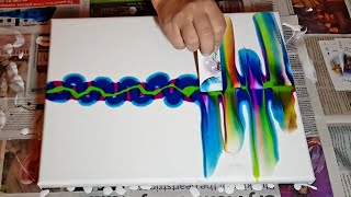 RIPPLE SWIPE Leftover Paint  Acrylic Pouring Techniques  Fluid Art [upl. by Kenelm]