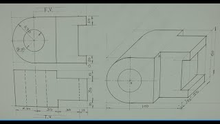 Oblique view  4  Engineering drawing  Technical drawing [upl. by Gladdie971]