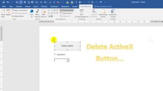 Word Macro Delete Button and ActiveX Controls vba [upl. by Erbes474]