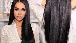 HOW TO SLEEK amp SHINY STRAIGHT HAIR  Carli Bybel [upl. by Aphra]