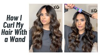 HOW TO CURL YOUR HAIR WITH A WAND FOR BEGINNERS [upl. by Kreiner]