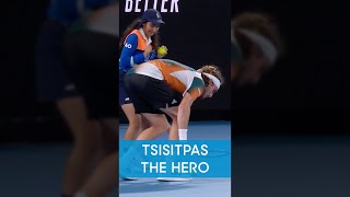 Tsitsipas RESCUES insect for ballkid 😂 [upl. by Airtina]