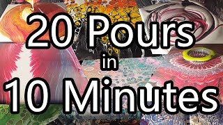 20 Acrylic Pours in 10 minutes [upl. by Keen]