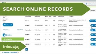 Family History Search Birth Marriage Death amp Census Records  Findmypast UK [upl. by Dobrinsky627]