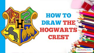 How to Draw the Hogwarts Crest in a Few Easy Steps Drawing Tutorial for Beginner Artists [upl. by Bel689]