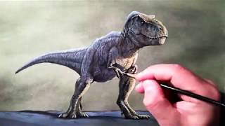 How to paint TYRANNOSAURUS REX from JURASSIC WORLD [upl. by Bernat]