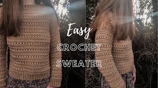 Crochet Sweater Tutorial Beginner Friendly [upl. by Zippel248]