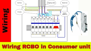 How to wire RCBO in consumer unit UK RCBO wiring [upl. by Mutua]