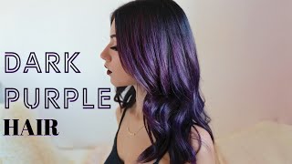 HOW TO DARK PURPLE HAIR DYEING At home [upl. by Yentterb370]