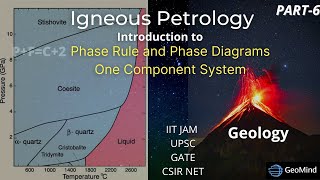 Phase Rule and Phase Diagrams  One Component System  Igneous Petrology  Geology  GATE  NET JAM [upl. by Ecnedac]