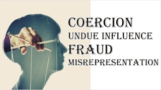 Coercion Undue Influence Fraud Misrepresentation  Indian Contract Act 1872  Law Guru [upl. by Inattyrb594]