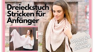 Dreieckstuch stricken Anleitung für Anfänger DIY [upl. by Rosner]