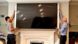 85quot Samsung Q95T Unboxing and Wall Mount Giant 4K HDR QLED TV [upl. by Aitra]