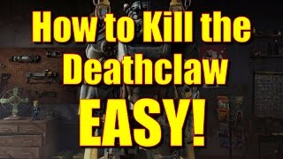 Fallout 4 Gameplay  How to Kill the Deathclaw EASY Survival Difficulty No Chems No Companion [upl. by Zetana]