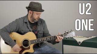 U2 quotOnequot Easy Acoustic Song Lesson For Guitar [upl. by Norina124]