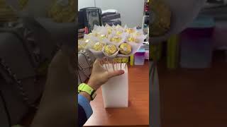 How to make ferrero rocher bouquet with baby breath 🎈 [upl. by Castra]