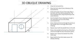 3D Oblique drawing and Convetion lines [upl. by Llebasi]