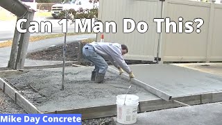 One Man Concrete Slab Pour How To Pour A Concrete Slab By Yourself [upl. by Sosanna]