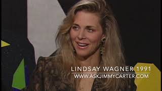 The Bionic Woman Lindsay Wagner talks acting fame with Jimmy Carter [upl. by Refiffej]