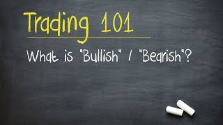 Trading 101 What is quotBullishquot  quotBearishquot [upl. by Nawuj]