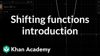 Shifting functions introduction  Transformations of functions  Algebra 2  Khan Academy [upl. by Kathrine]