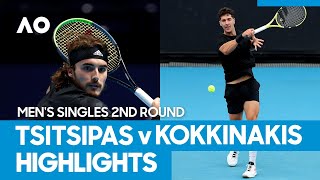 Stefanos Tsitsipas vs Thanasi Kokkinakis Match Highlights 2R  Australian Open 2021 [upl. by Ocirnor587]