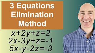 Solving Systems of 3 Equations Elimination [upl. by Anora319]