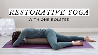 Restorative Yoga With One Bolster  5 Relaxing Poses [upl. by Kussell]