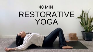 Restorative Yoga amp Breathwork  40 Min Relaxing Practice With Props [upl. by Anegroeg]