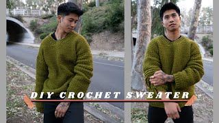 CROCHET SWEATER TUTORIAL FOR BEGINNERS  how to crochet an oversized pullover sweater EASY 💫 [upl. by Ahsoik]