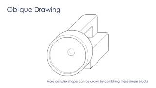 Introduction Oblique Drawing  Drawing simple 3D shapes [upl. by Oeht208]