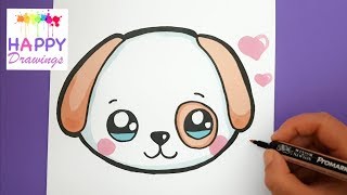 How To Draw and Color a Cute Puppy Emoji  EASY  HAPPY DRAWINGS [upl. by Maloney640]