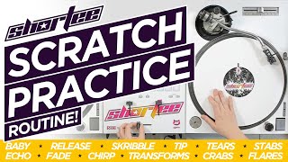 DJ SCRATCH PRACTICE ROUTINE ★ 12 Scratch Techniques  QampA Scratch Drill Improve Your Scratching [upl. by Tallia]