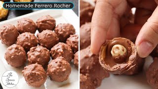 Ferrero Rocher Style Chocolate At Home  Center Filled Chocolate Bomb  The Terrace Kitchen [upl. by Illehs]