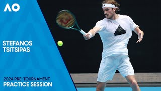 Stefanos Tsitsipas Practice Session  Australian Open 2024 [upl. by Chamkis]