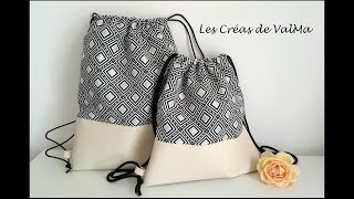 Sac à dos chic bimatière  Tuto couture ValMa Créas [upl. by Davena]