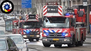 Brandweer Amsterdam  Amsterdam Fire Dept Engine  Ladders [upl. by Asum280]