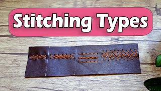 How Sew Leather  STITCHING TYPES on Leather [upl. by Liba890]