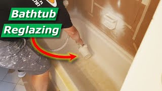 Bathtub Reglazing Like The Pros Tips For Beginners [upl. by Ilarrold]