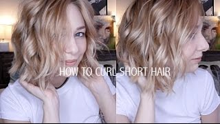 HOW TO CURL SHORT HAIR  EASY amp EFFORTLESSLY CUTE [upl. by Eimarej719]