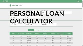 Loan Calculator For Personal Loans  Personal Loan Payments [upl. by Eire]