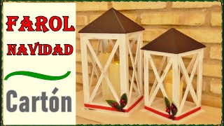 DIY FÁCIL COMO HACER UN FAROL CON CARTÓN  MANUALIDADES NAVIDEÑAS [upl. by Crichton824]