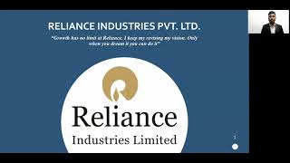 Presentation on Reliance industries [upl. by Ahsiekal]