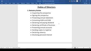 Powers Duties and Liabilities of Directors  Lecture [upl. by Root]