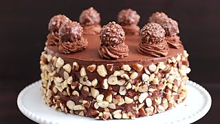 Ferrero Rocher Cake Recipe  How to Make Ferrero Rocher Cake [upl. by Wolfe398]