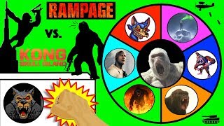 RAMPAGE vs KING KONG Slime Wheel Game  Which Ape Movie Wins [upl. by Anyaj]