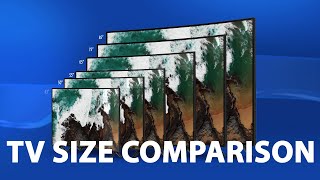 TV Size Comparison  43 vs 50 vs 55 vs 65 vs 75 vs 85 Inch [upl. by Beata]